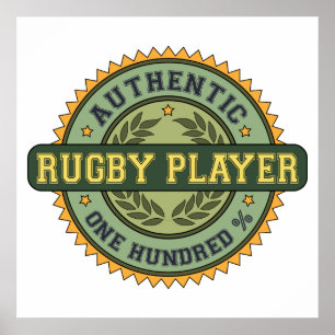 Póster Auténtico jugador de rugby