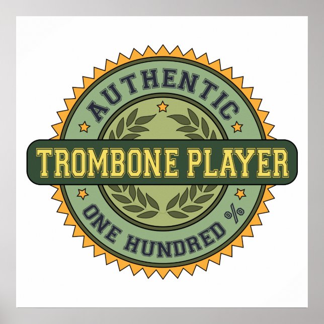 Póster Auténtico jugador de trombones (Frente)
