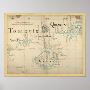Póster Auténtico Mapa de Piratas 1690 - Nuevo tamaño mayo