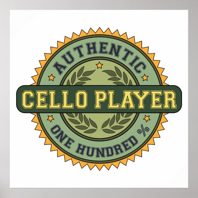 Póster Auténtico reproductor de Cello (Frente)