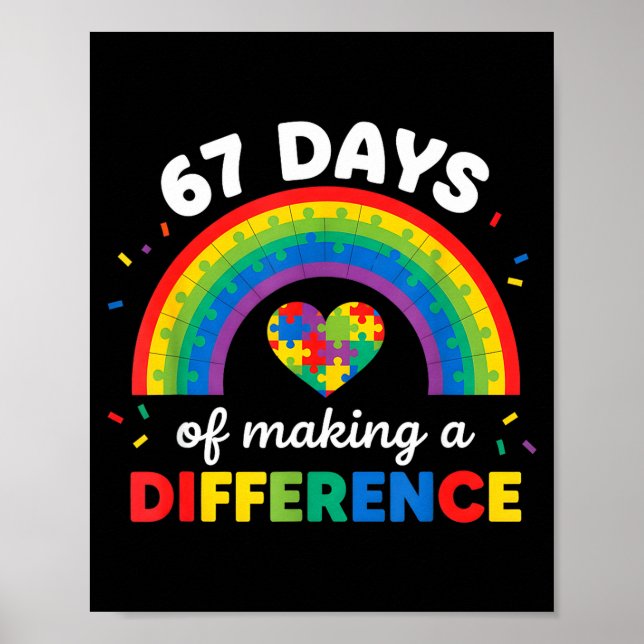 Póster Autism Awareness 67 Days Of Making A Difference 6  (Frente)