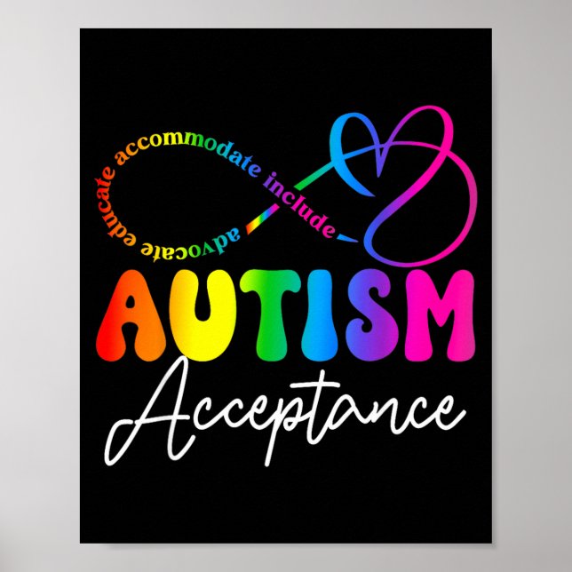 Póster Autism Awareness Acceptance Infinity Symbol Advoca (Frente)
