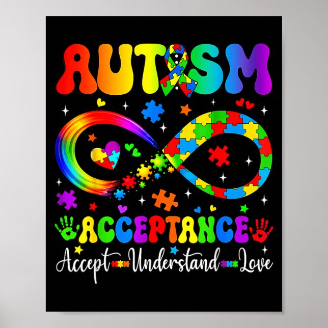 Póster Autism Awareness Acceptance Shirt Infinity Symbol  (Frente)