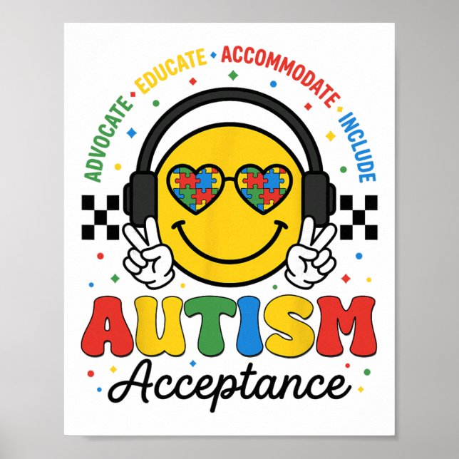 Póster Autism Awareness Acceptance Special Education Teac (Frente)
