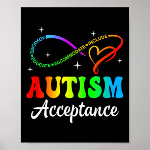Póster Autism Awareness Aceptation Infinity Symbol Hombre