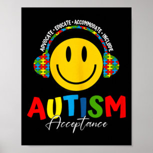 Póster Autism Awareness Aceptation Special Education Teac