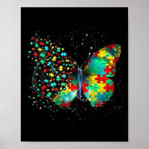 Póster Autism Awareness Butterfly Peace Lover Gige Hombre