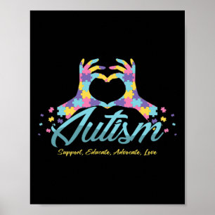 Póster Autism Awareness Hearzzle Autistic Ribbon Specific