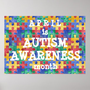 Póster Autism Awareness Mes rompecabezas poster