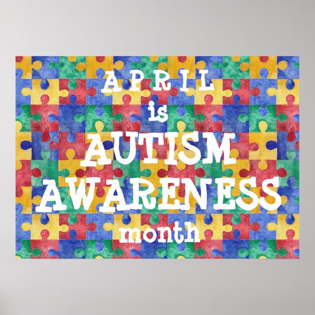 Póster Autism Awareness Mes rompecabezas poster (Frente)