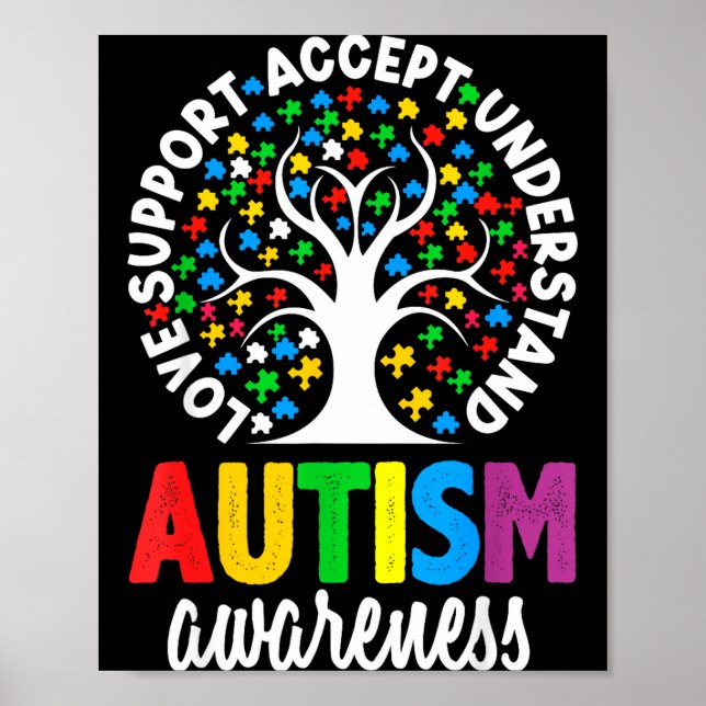 Póster Autism Awareness Puzzle Heart Suprt Men Women  (Frente)