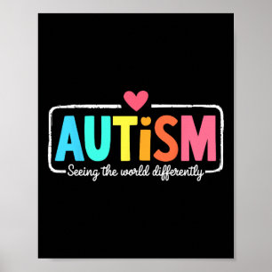 Póster Autism Awareness Support Viendo El Diferente Mundo