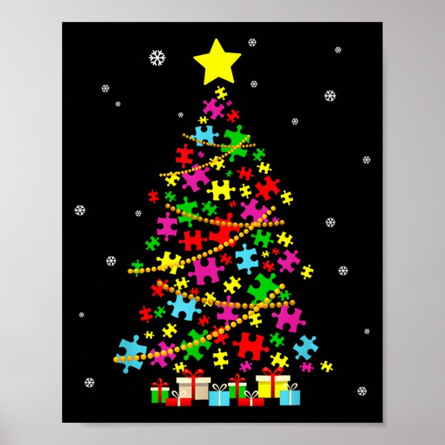 Póster Autism Christmas Tree Autism Christmas  (Frente)