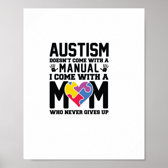Póster Autism Doesn't Come With A Manual (Frente)
