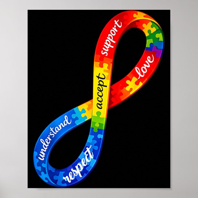 Póster Autism infinity ribbon design a neurodiversity (Frente)