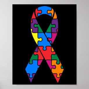 Póster Autism Ribbon Awareness Plus Size Women Clothi