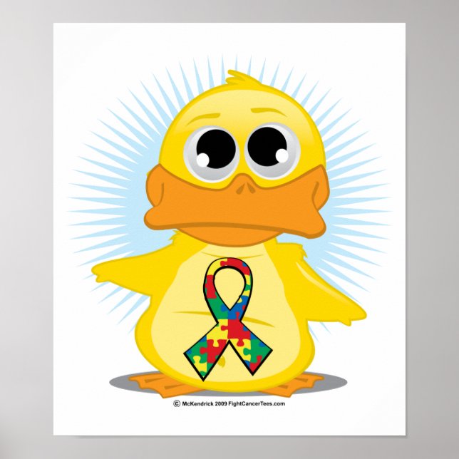 Póster Autism Ribbon Duck (Frente)
