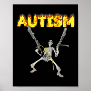 Póster Autism Skeleton Graciosamente Específico Casuero M