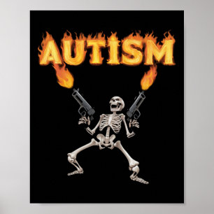 Póster Autism Skeleton Graciosamente Específico Meme De T