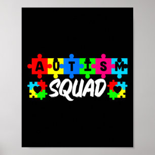 Póster Autism Squad Support Inclusion Advocacy Awareness