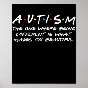 Póster Autism The One Where Being Different Puzzle