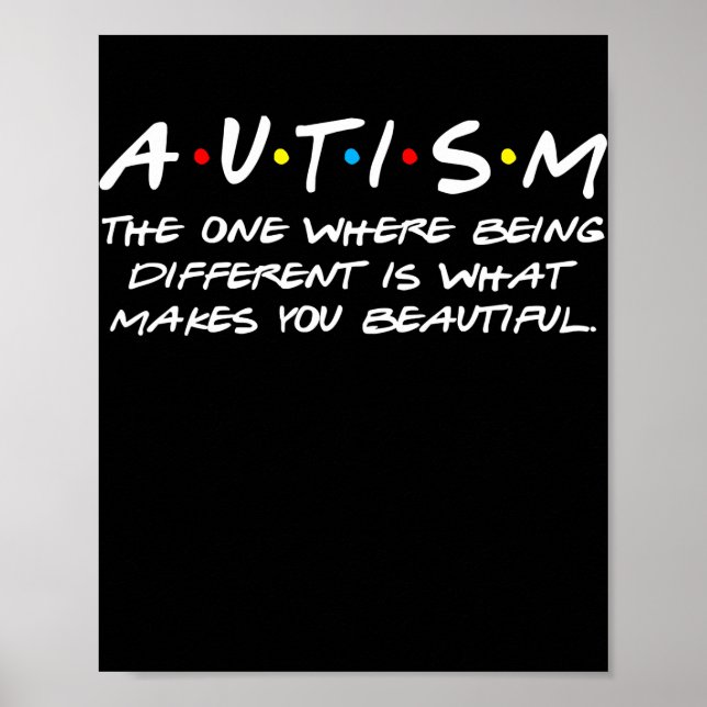 Póster Autism The One Where Being Different Puzzle (Frente)