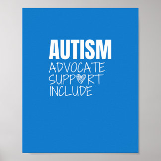 Póster autismo. abogar. apoyar. incluir. Poster e impresi