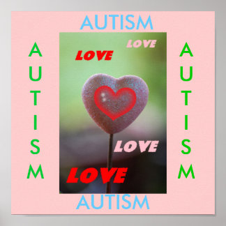 Póster Autismo Amor Amor Amor Amor Corazón Imprimir