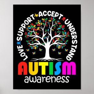 Póster Autismo Amor Camisas Acepta Apoyar El Autismo Auti
