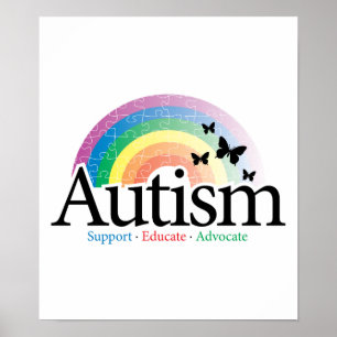 Póster Autismo arcoiris