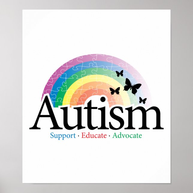 Póster Autismo arcoiris (Frente)