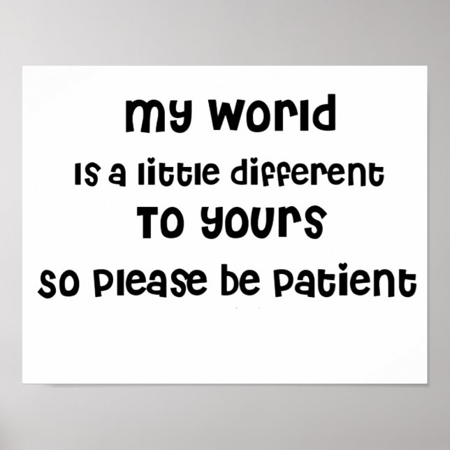 Póster Autismo, Asperger, conciencia de necesidades espec (Frente)