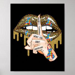 Póster Autismo Borrador de labios rompe el autismo Concie