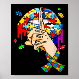 Póster Autismo Borrador de labios rompe el autismo Concie