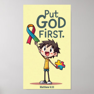 Póster Autismo/Buscar primero a Dios
