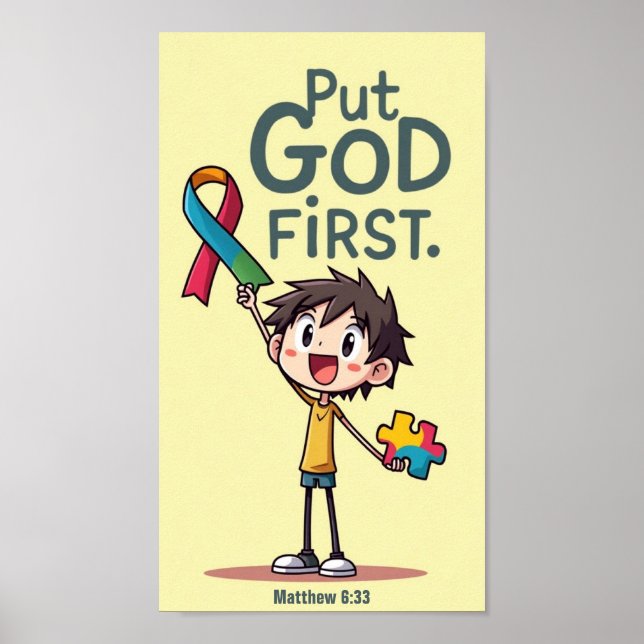 Póster Autismo/Buscar primero a Dios (Frente)
