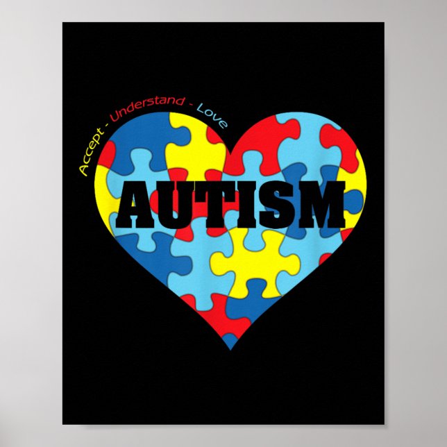 Póster Autismo - Camisetas de conciencia sobre el autismo (Frente)