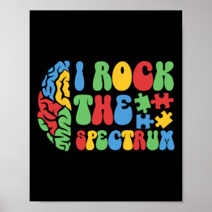 Póster Autismo Cerebro I Rock The Spectrum Awareness Boys