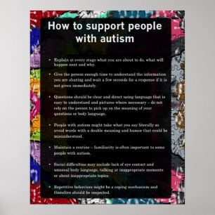 Póster Autismo Cómo Apoyar A Algunos Con Autismo