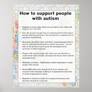 Póster Autismo cómo apoyar alguno con autismo