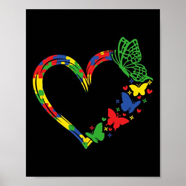 Póster Autismo Conciencia Acepta Comprender Amor Hombres  (Frente)