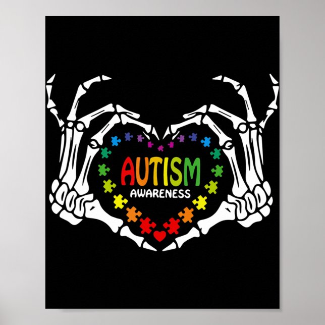 Póster Autismo Conciencia Amor Rompecabezas del Corazón (Frente)