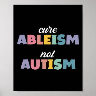 Póster Autismo Conciencia Autismo Autismo Apoyo Ableismo 