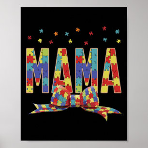 Póster Autismo Conciencia Autismo Autismo Mamá Acepta Rom