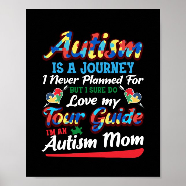 Póster Autismo Conciencia Autismo Autismo Mamá rompe piez (Frente)