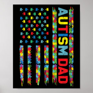 Póster Autismo Conciencia Autismo Papá Estados Unidos Rom