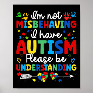 Póster Autismo Conciencia autista No me estoy portando ma