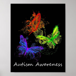 Póster Autismo Conciencia Mariposas Sin Piezas De Rompeca