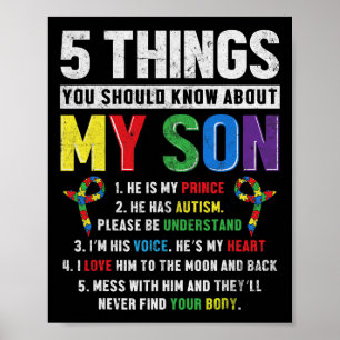 Póster Autismo Concienciación Apoyo Niños Autistas Niños 