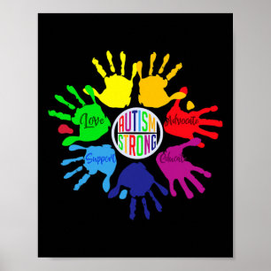 Póster Autismo Concienciación Rótulo Lenguaje Rompecabeza